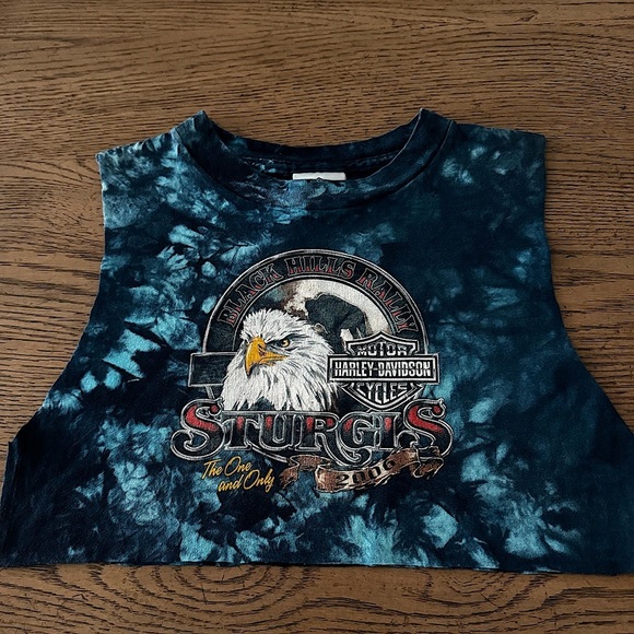Vintage & Rare Harley-Davidson Sturgis 2006 Tie Dye Crop Top | Deadwood USA Made - Picture 1 of 6